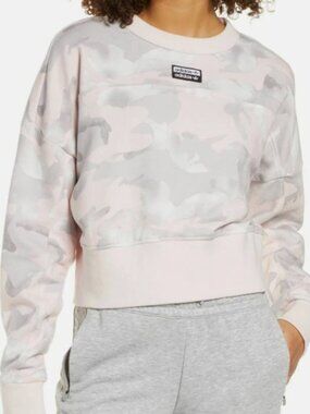 Adidas Womens Originals Cropped Sweater EC0777 Camo M